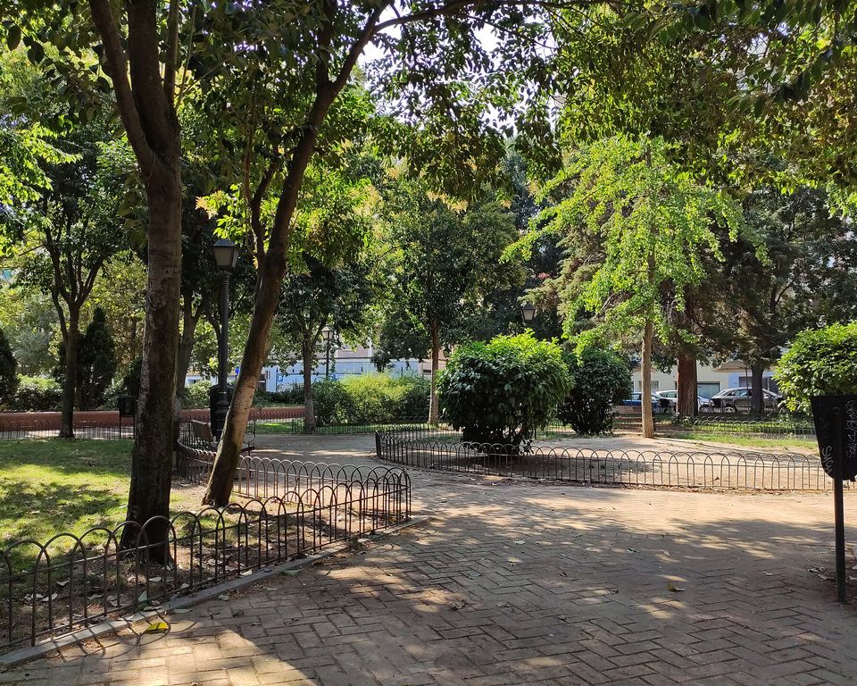 Paseo arbolado del parque de El Calero
